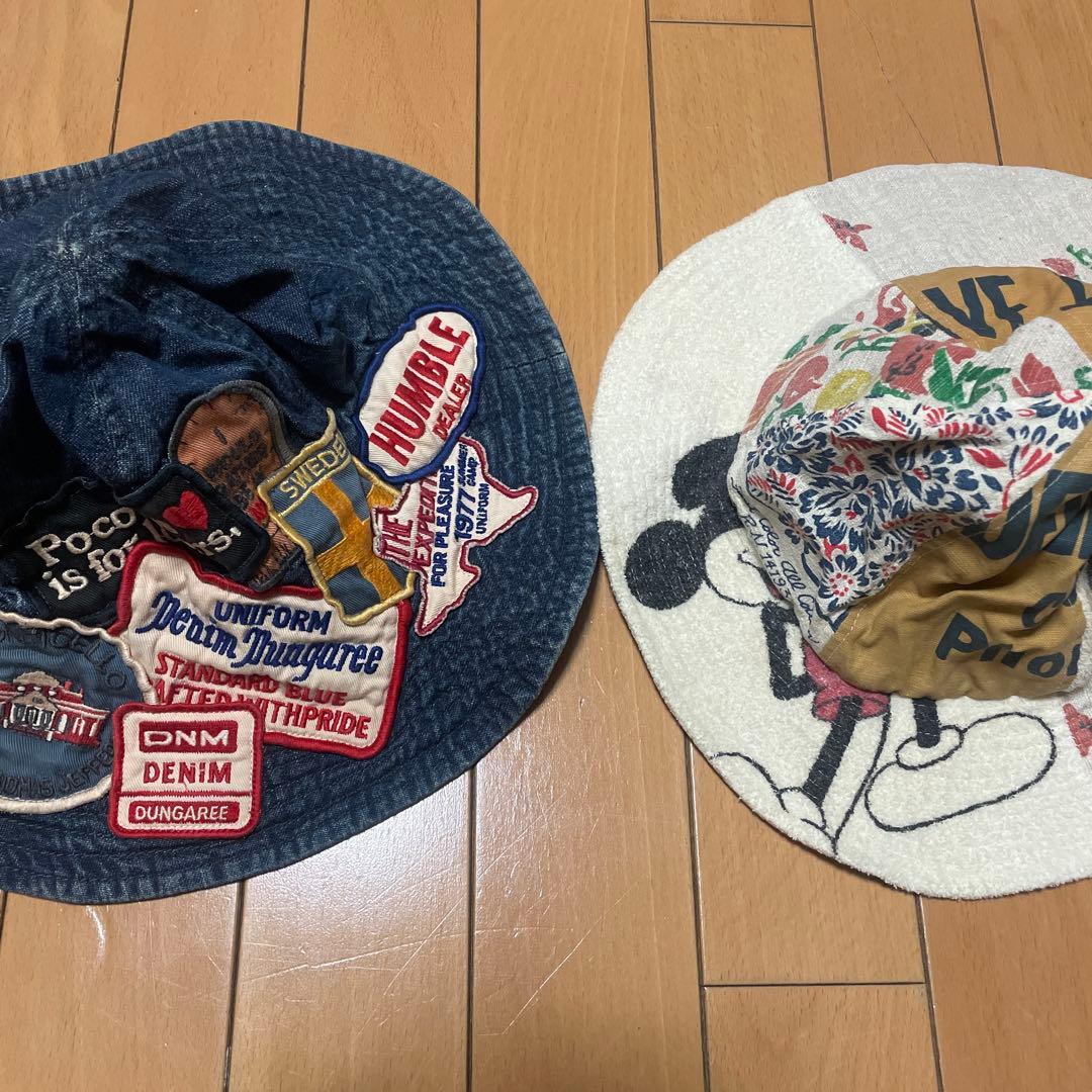 d*2様 2点 デニム＆ダンガリー５２キッズ子供帽子パッチハットdenimdun