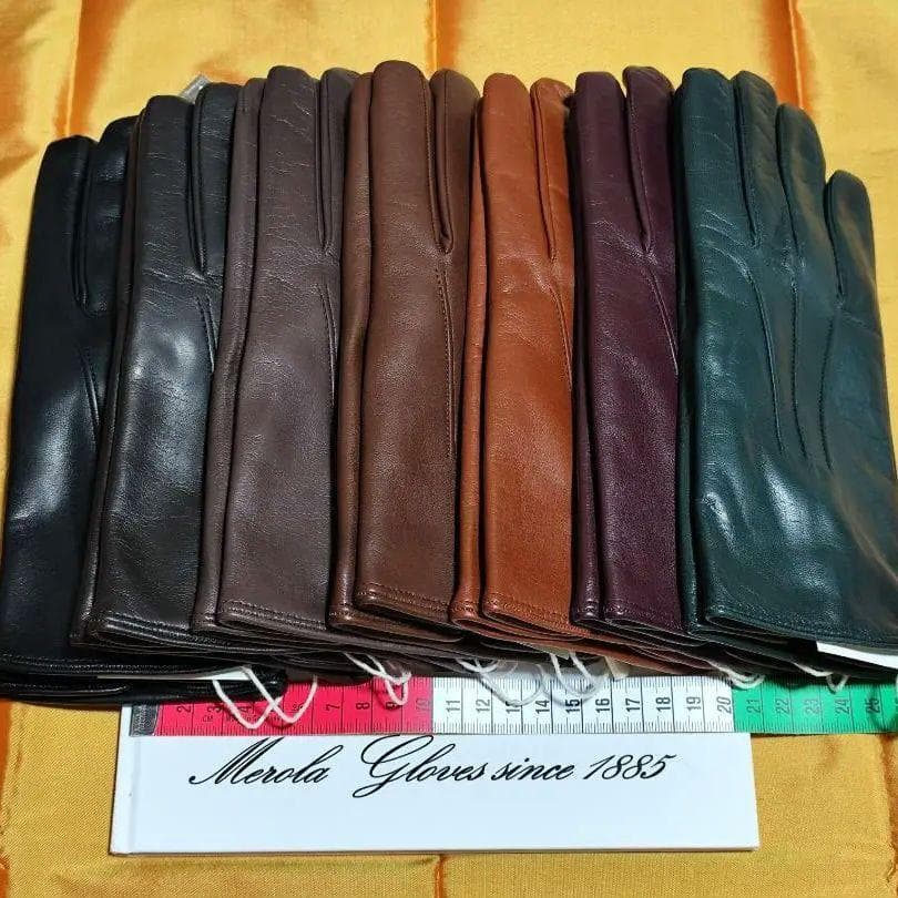 初売り 今季 メローラ ナッパ茶色 カシミア黒 革手袋 グローブ MEROLA