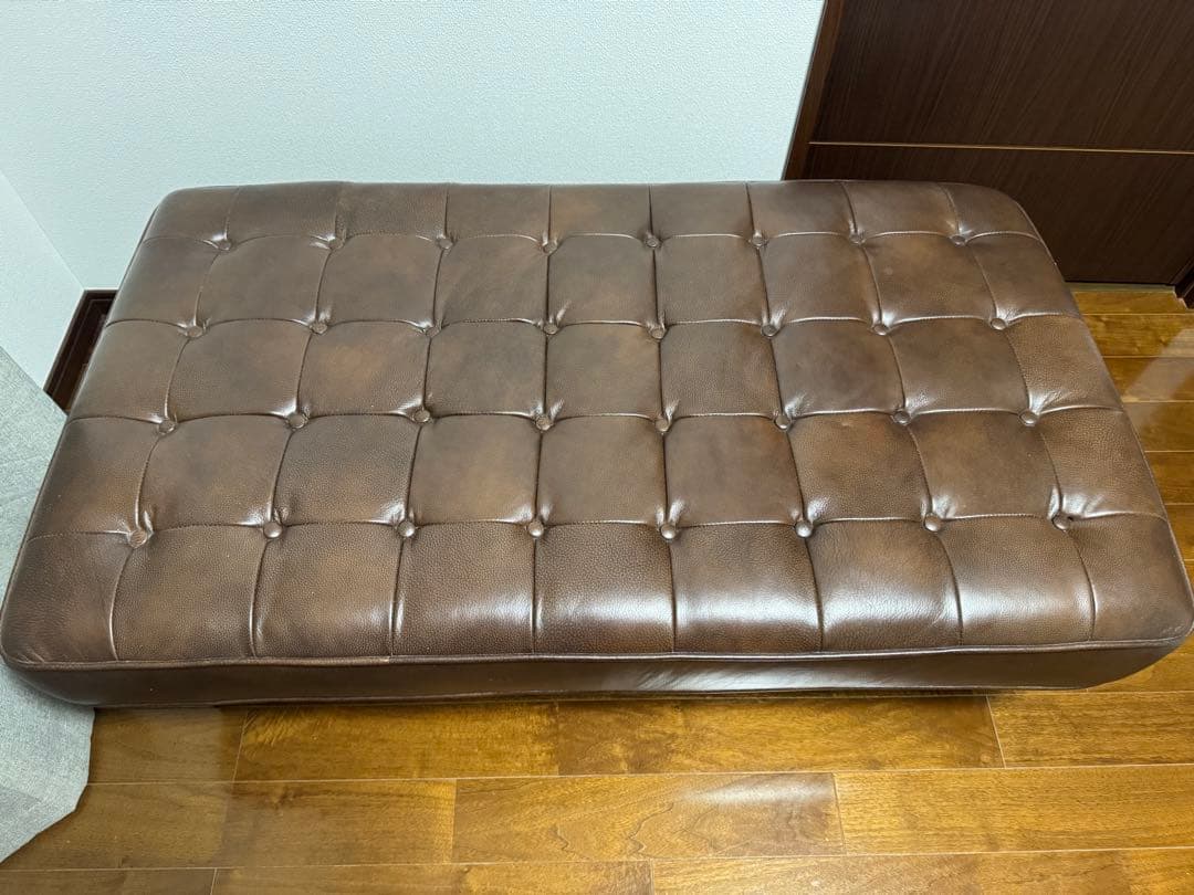 【カリメロさん専用】ダークブラウン　合皮オットマン