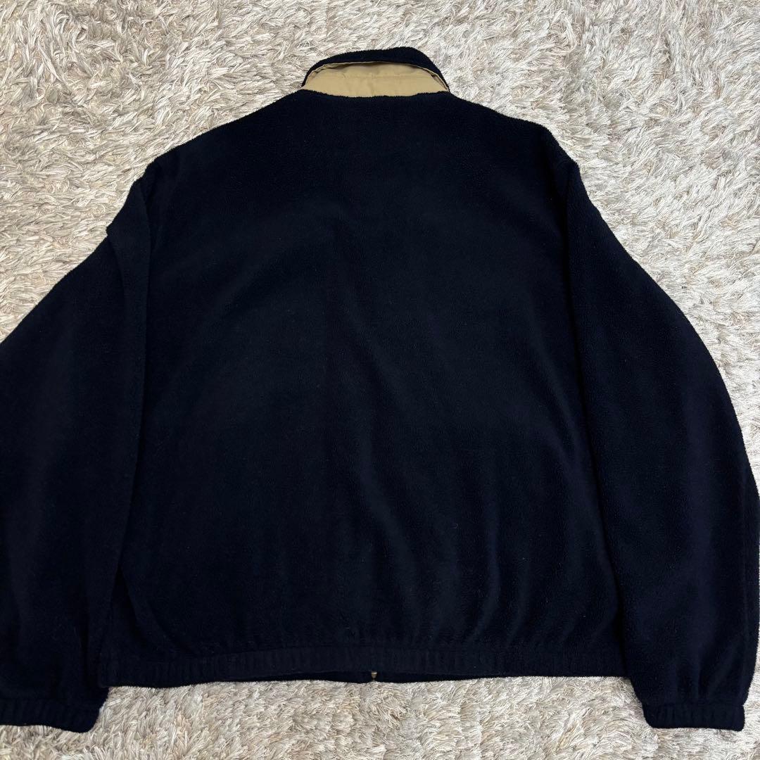 80~90s ラルフローレン 三角タグ フリース スイングトップ ネイビー L