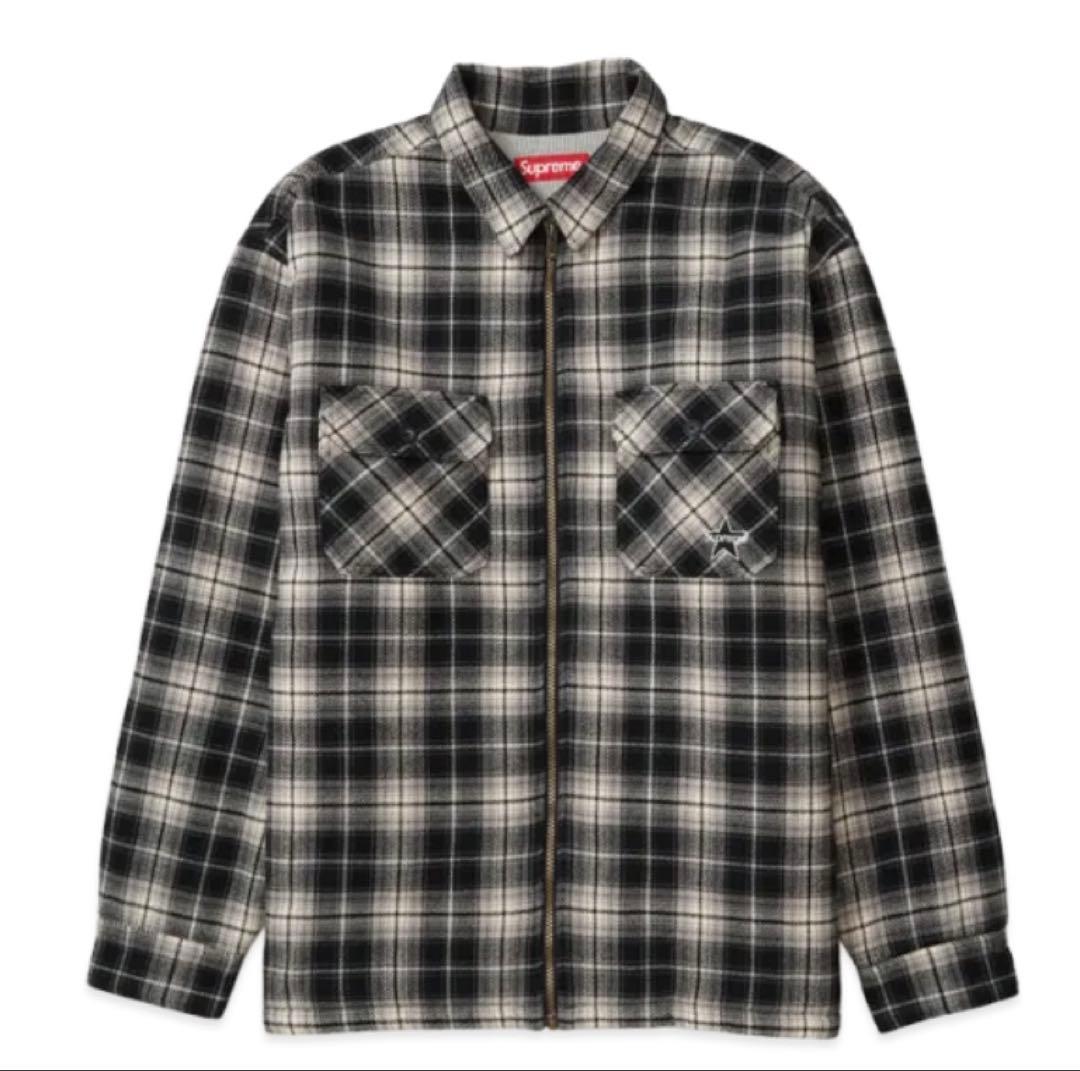 ジャケット・アウター supremeThermal Lined Zip Up FlannelShirt