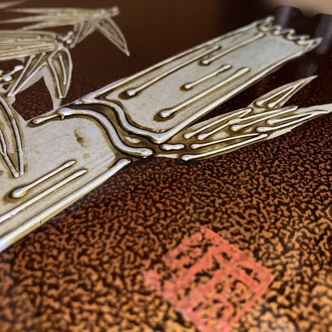 竹模様のブラウン重箱