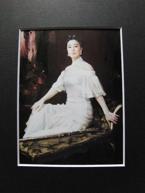 村山直儀、微笑、希少な画集より、新品高級額・額装付、状態良好