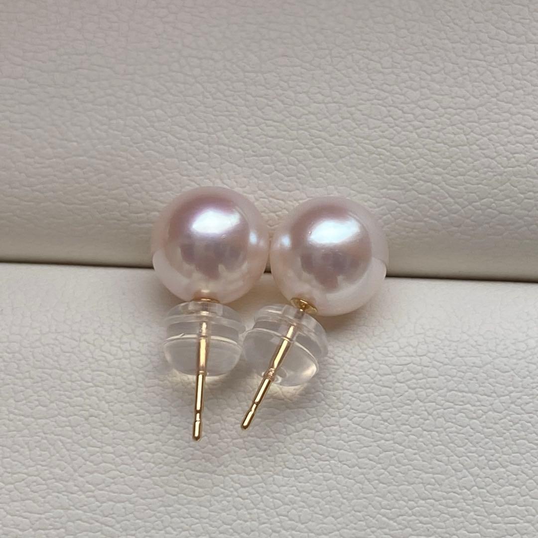 1929 美品❣️天女級のテリ❣️K18❣️あこや真珠7.5-8mm ピアス