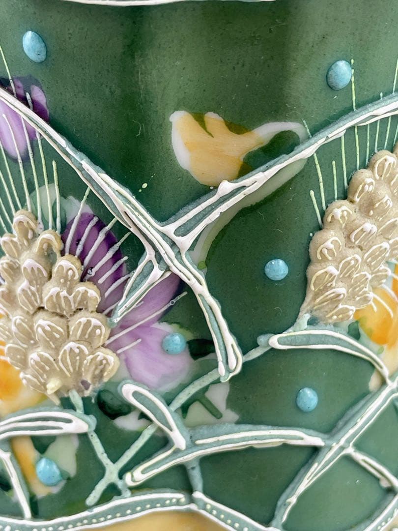 【希少】オールドニッポン アールヌーボー 麦図 一陳盛り上げ クリーマー ジャグ