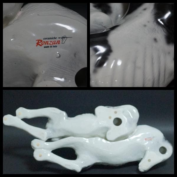 イタリア製Ceramiche Ronzan大型可愛らしい2匹グレート デーン置物