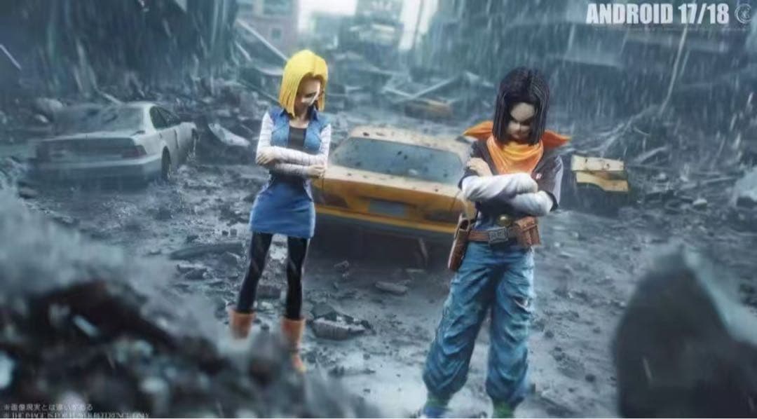 ドラゴンボール 人造人間18号17号 ガレキ ガレージキット スタチュー X④