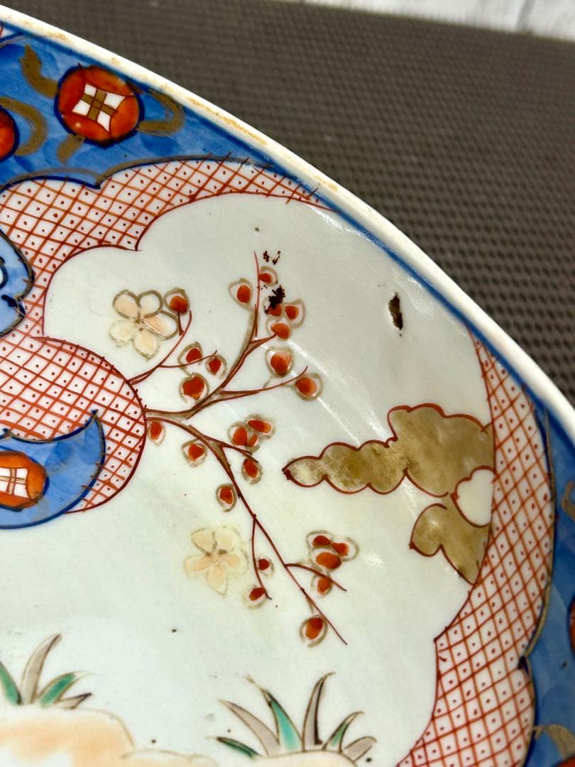 古伊万里　上手物　三重鉢　花鳥図　龍　縁起物　金彩色絵　江戸〜明治期時代物/骨董