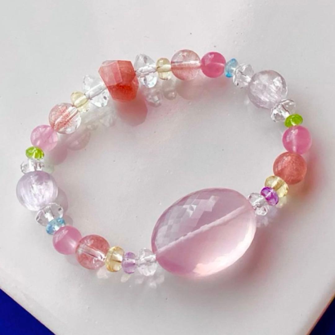 天然石★ブレスレット ストロベリークォーツ ♪ 371