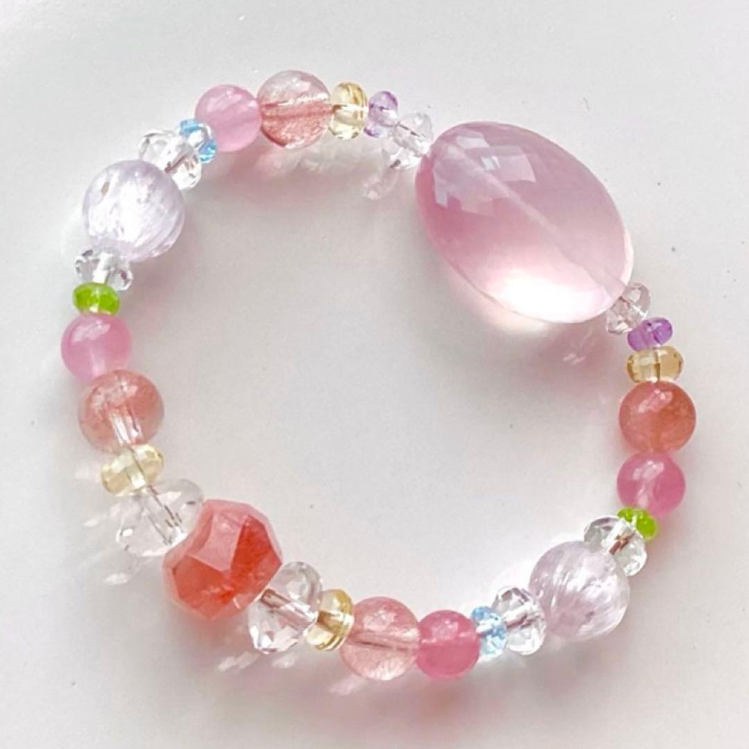 天然石★ブレスレット ストロベリークォーツ ♪ 371