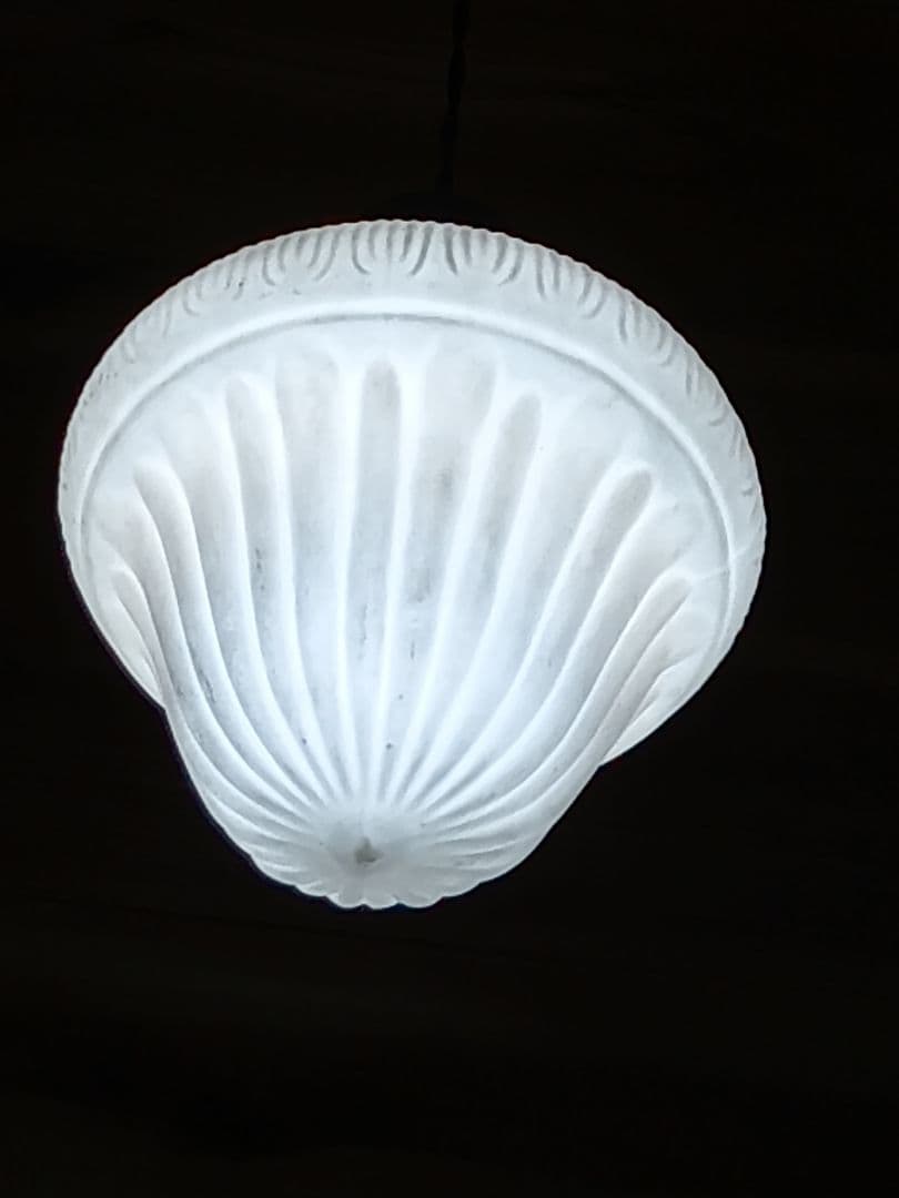大正ロマン 古いガラスの電笠 レトロインテリア当時物