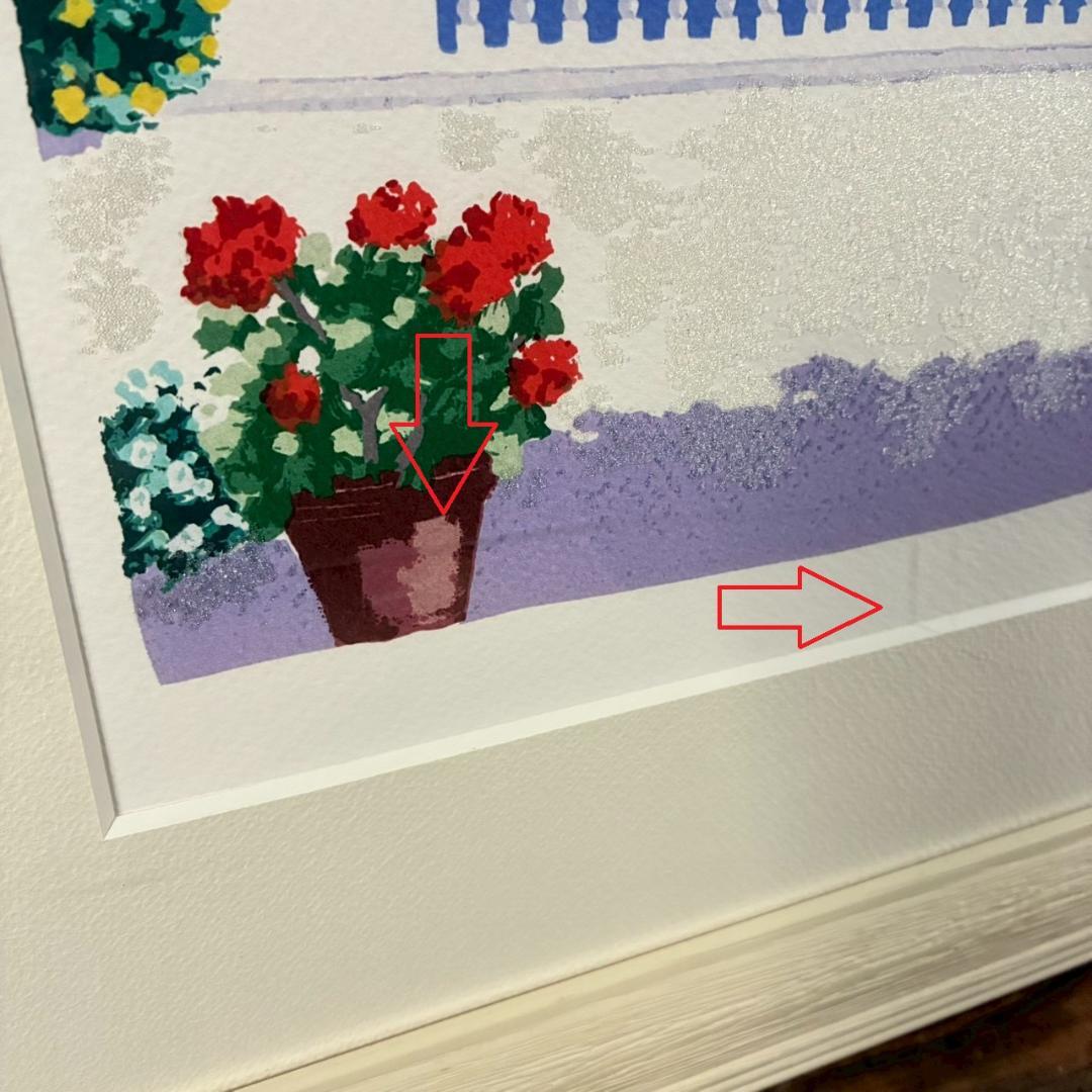 サルボ「エーゲ海 パノラマ」ミクストメディア 直筆サイン入 額装 イタリアの画家