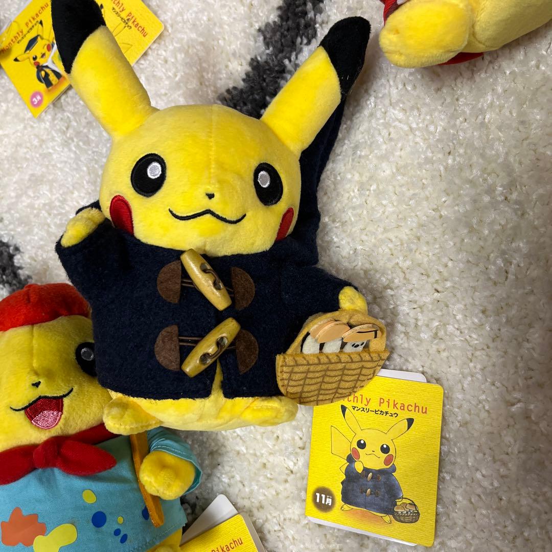 ぬいぐるみ　マンスリーピカチュウ2015、2016 9体セット