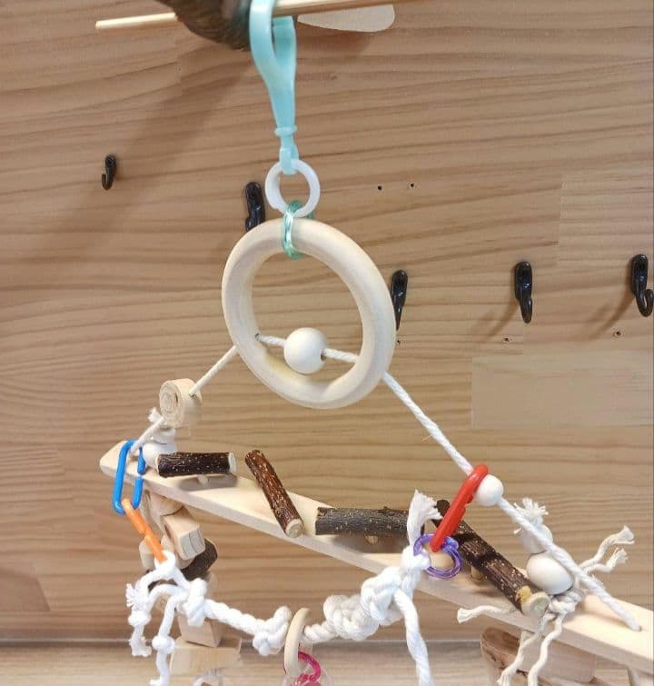 24　自然素材　バードアスレチック　ブランコ(大)インコ　バードトイ　止まり木