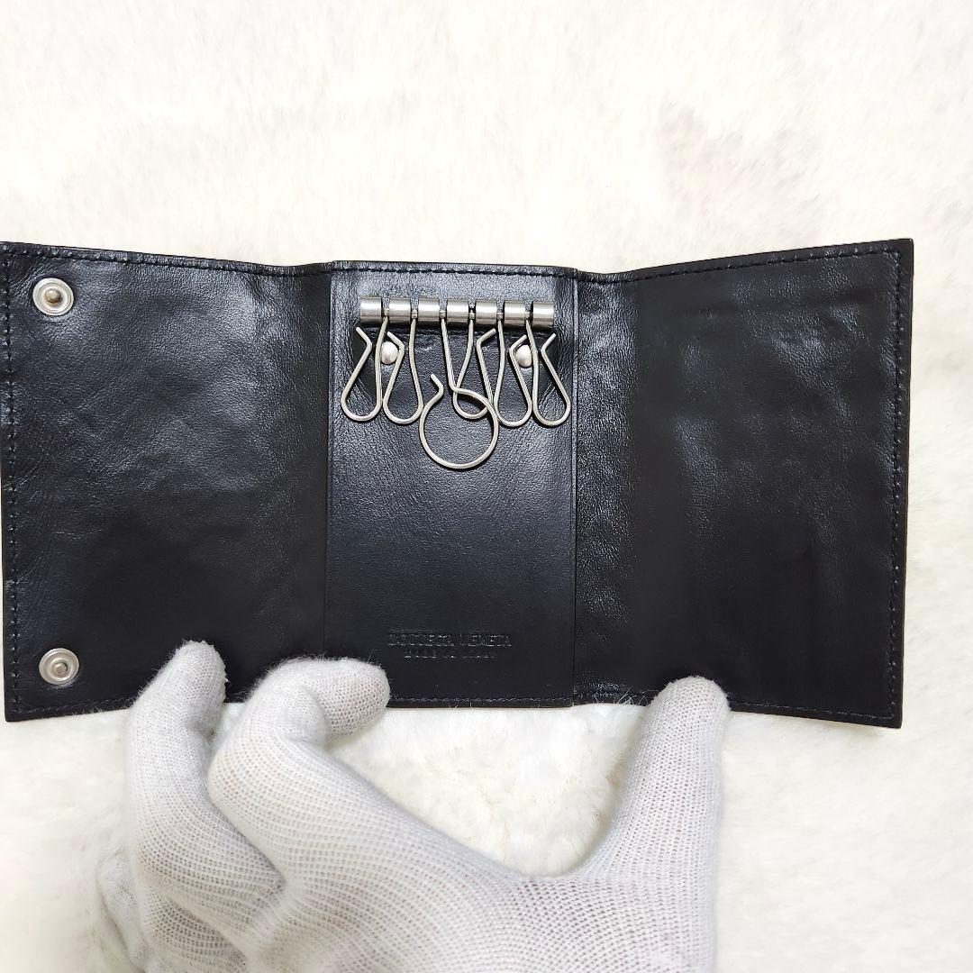 ✨極美品　付属品あり✨ボッテガ　キーケース　6連　イントレチャート　ブラック