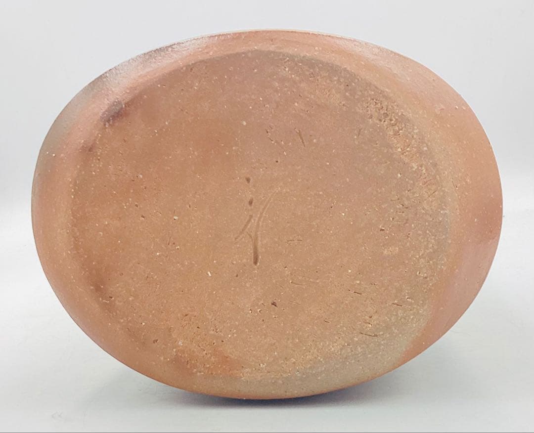 ★ 伊勢崎創先生　伊勢崎満先生の三男　備前焼扁壺　共箱　【25】　★