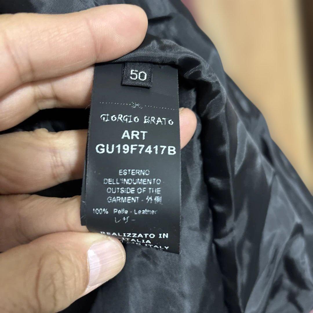 ジョルジオブラット　バーガンディ レザー シングルライダースジャケットサイズ50