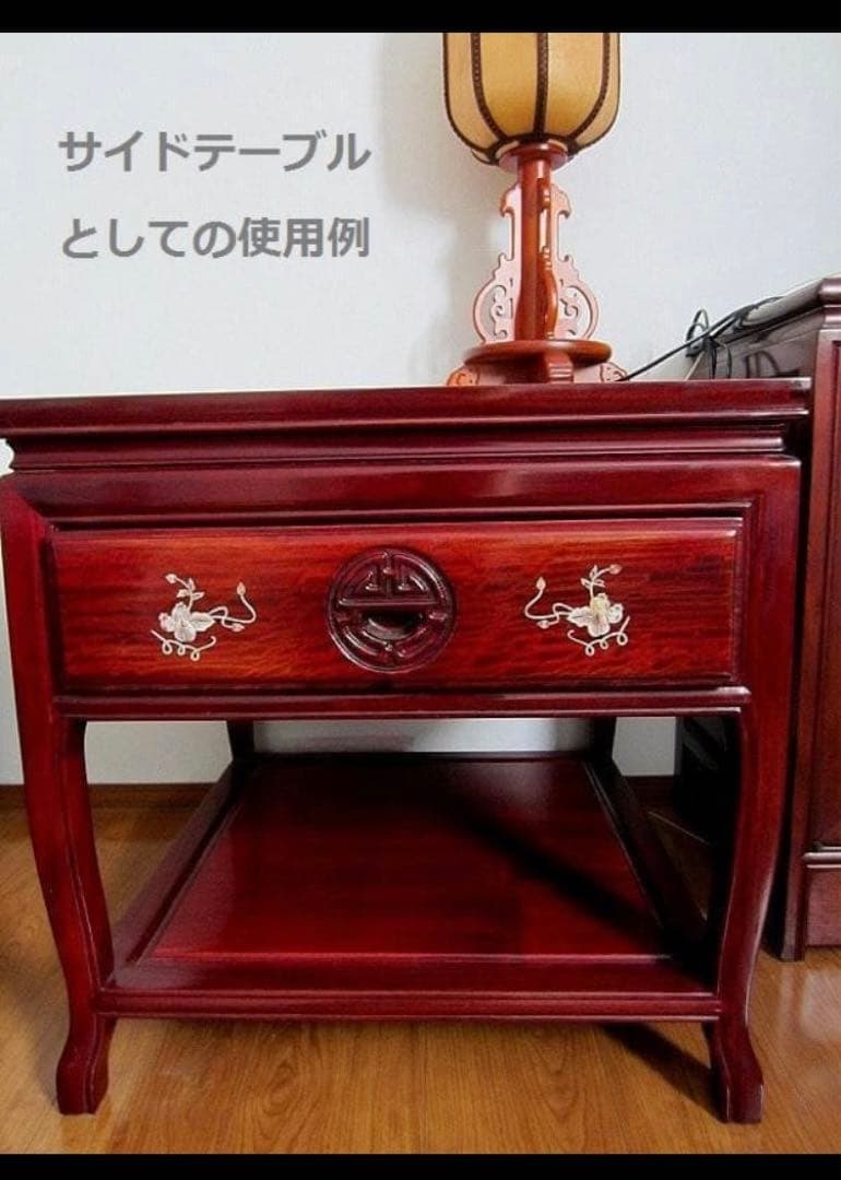 中国美術 唐木 螺鈿象嵌細工 螺鈿テーブル/シノワズリ・中国 高級家具:配送別途
