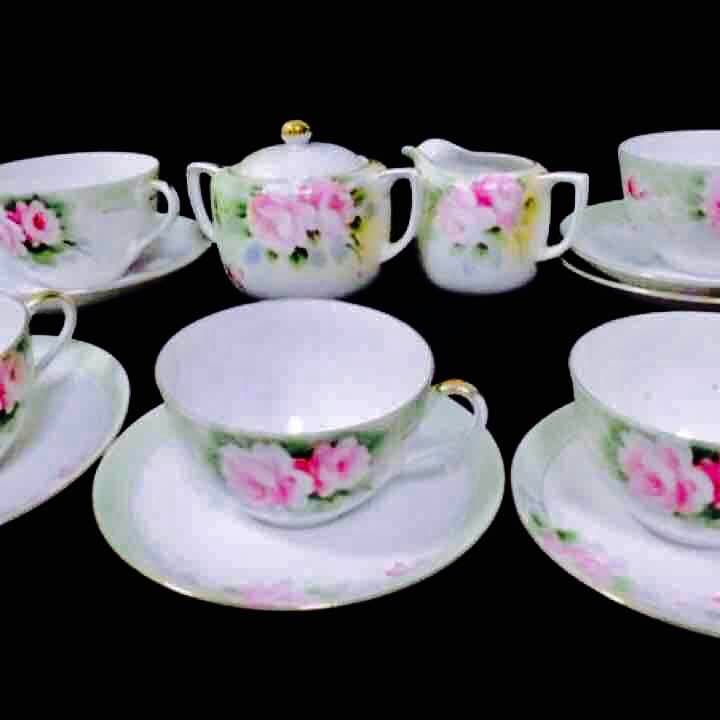 1912手塗りオールドノリタケカップ＆ソーサー5客＆他12点セット