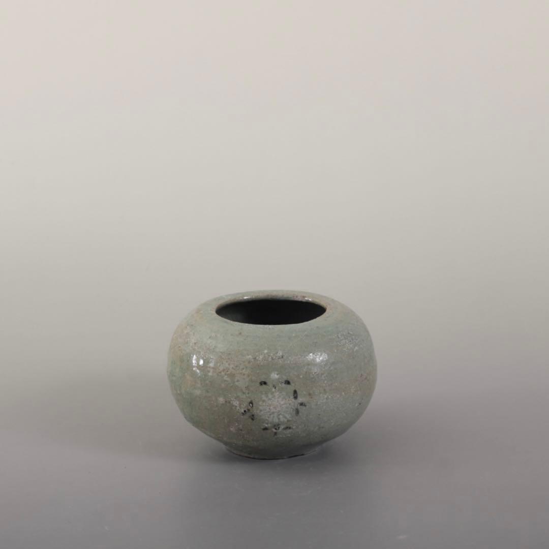 高麗青磁 白黒象嵌 水盂 小壺 書道具 朝鮮美術 古美術 古道具 アンティーク