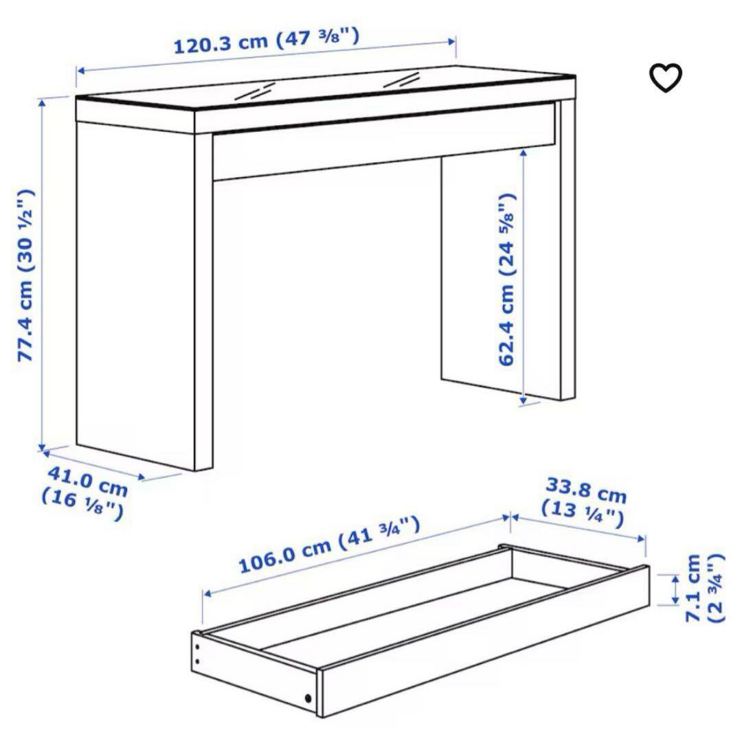 IKEA イケア マルム デスク ドレッサー