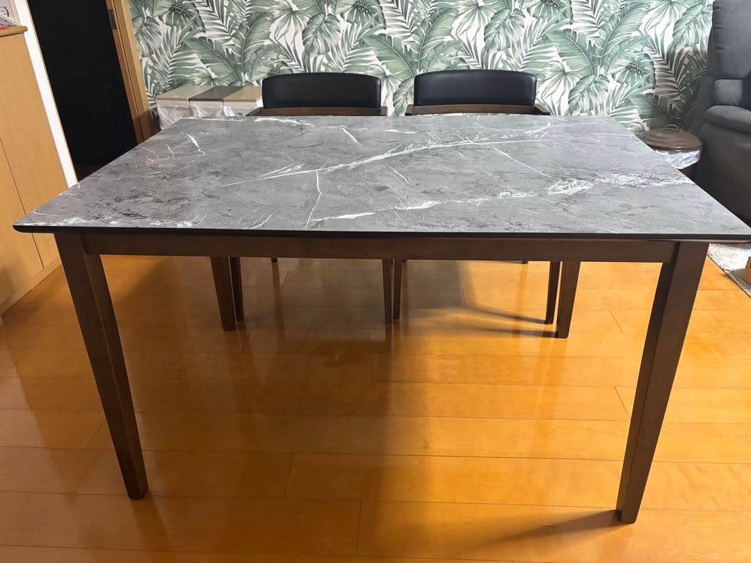 グレー 大理石調 ダイニングテーブル