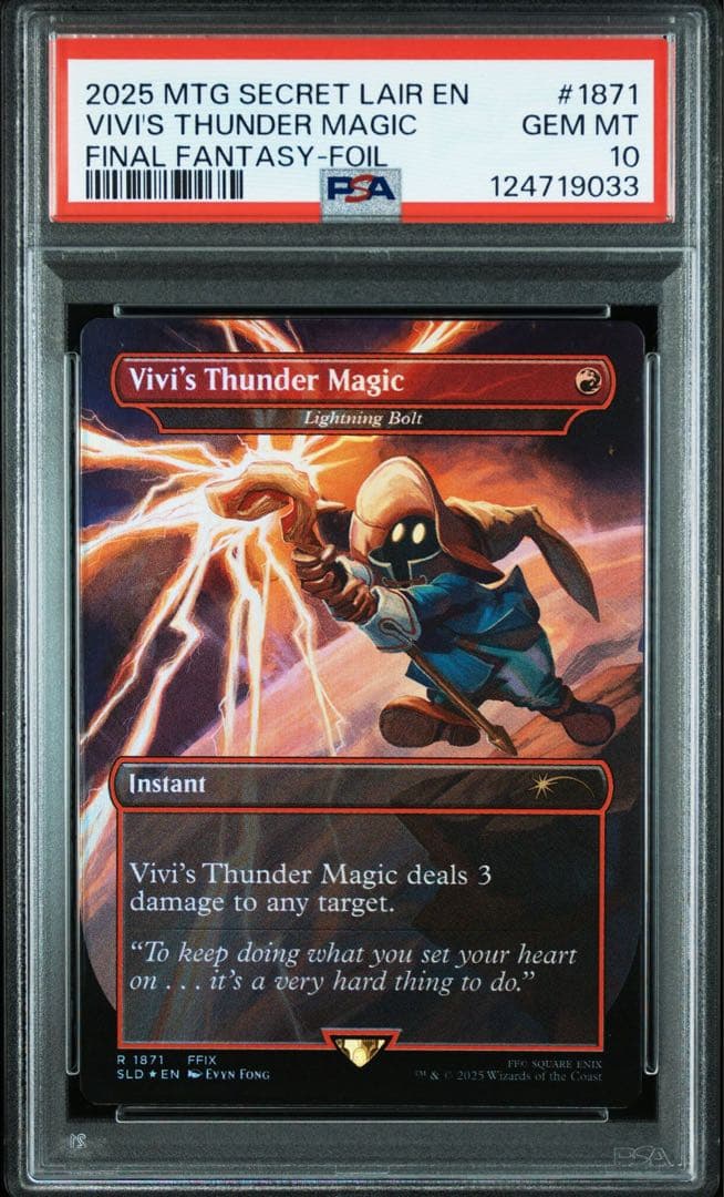 PSA10 Foil ボーダーレス ビビの魔法「サンダー」 稲妻 英語版 FF