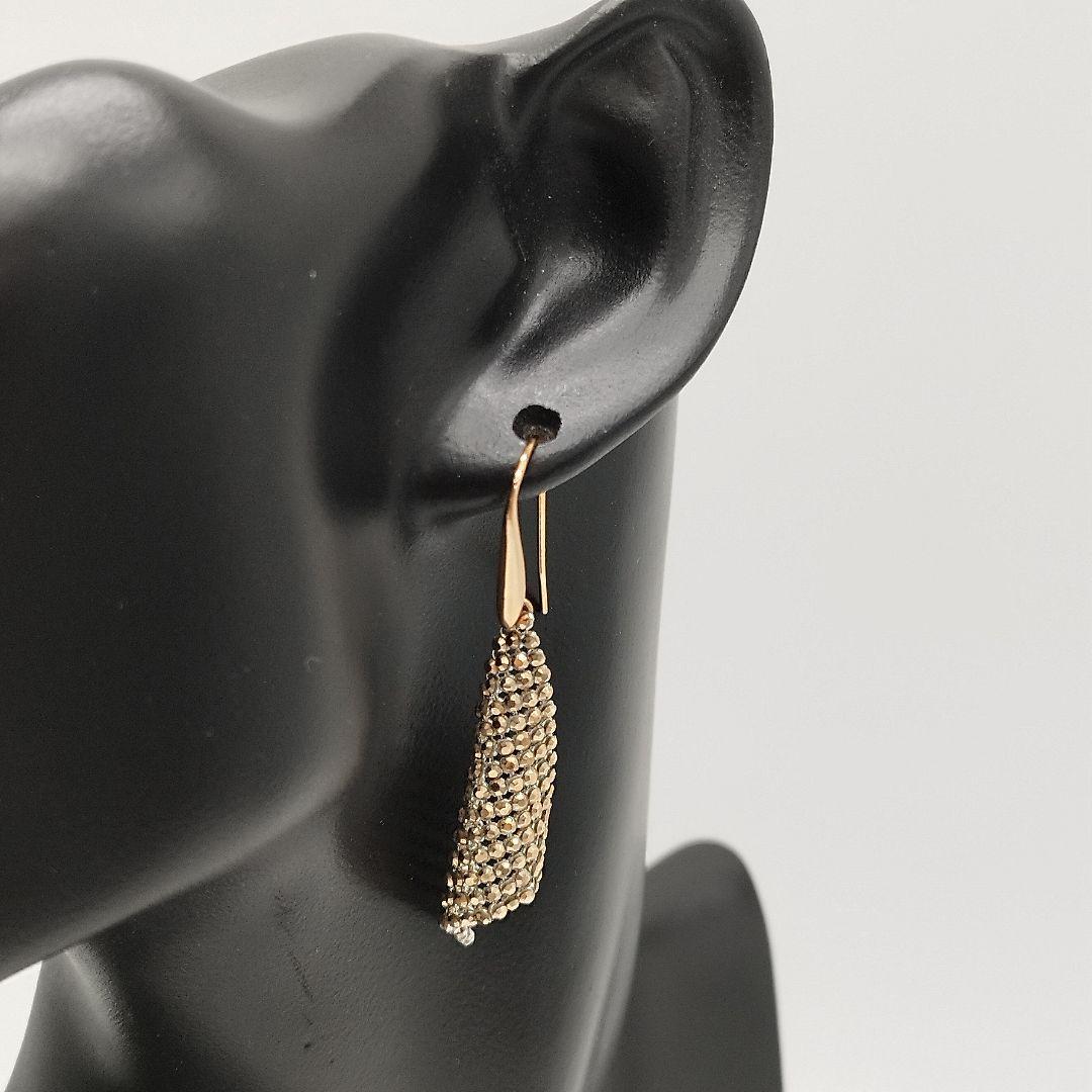 【美品】スワロフスキー　フィットスモールピアス　ゴールドカラー