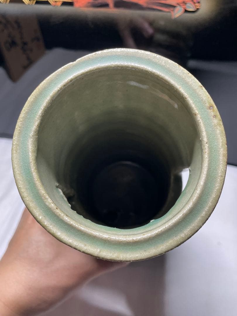 美濃焼。名作家。山田 正和。花器。超美品。舊家蔵出し。茶道具。華道具。希少品。