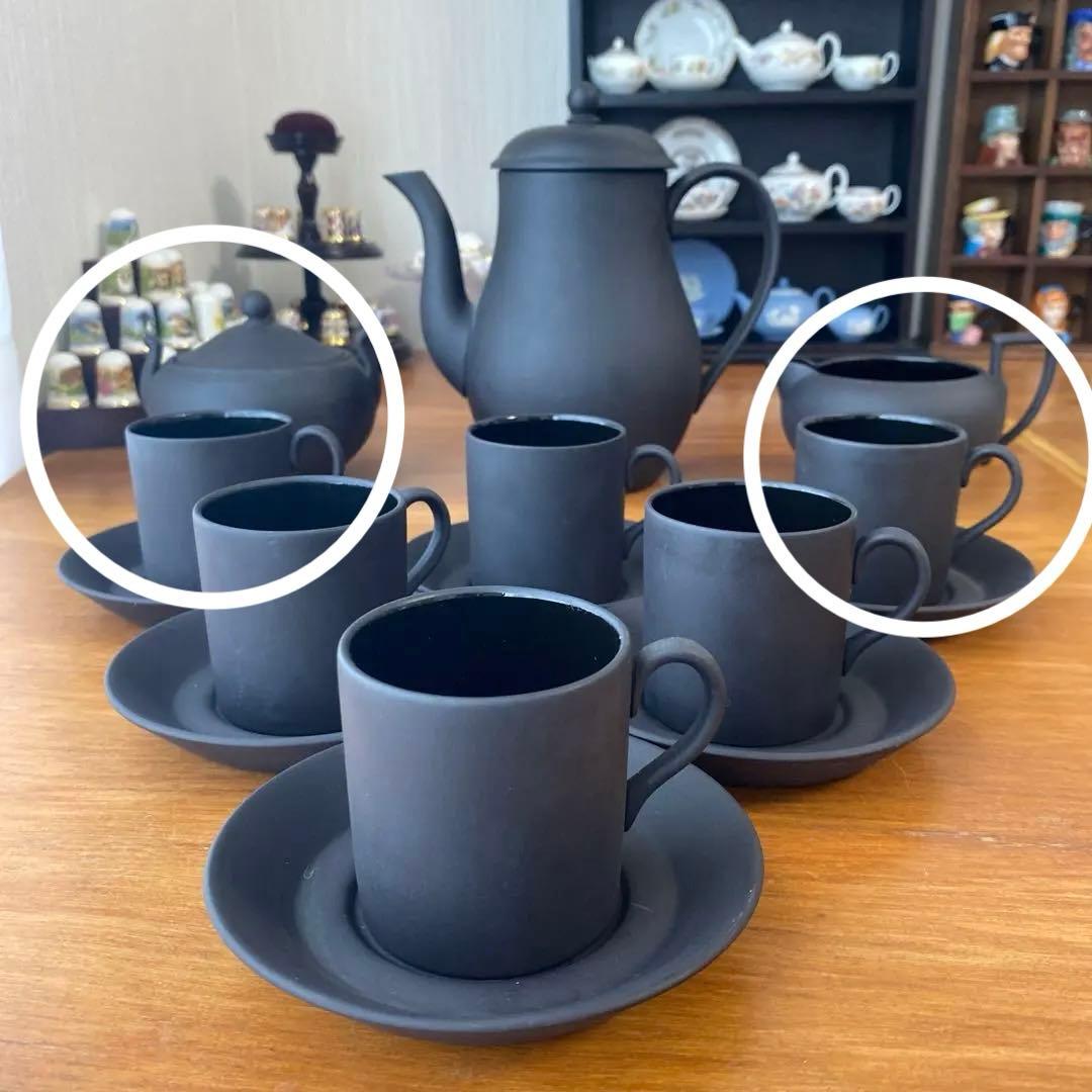 ウェッジウッド ブラックバサルト　コーヒーセット　デミタス カップ　廃盤　希少