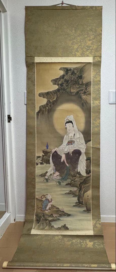 華山銘　絹本　仏画　観音　日本画　古画