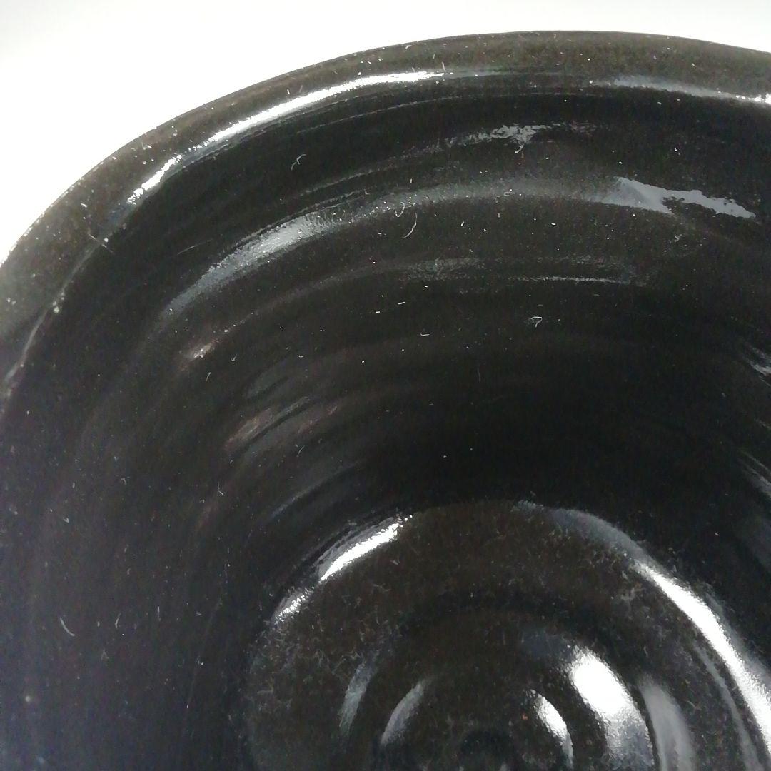 Ｗ２１　茶碗　『黒織部　筒茶碗』『萌黄窯　遠山美恵子 作』　共箱　抹茶碗　茶道具