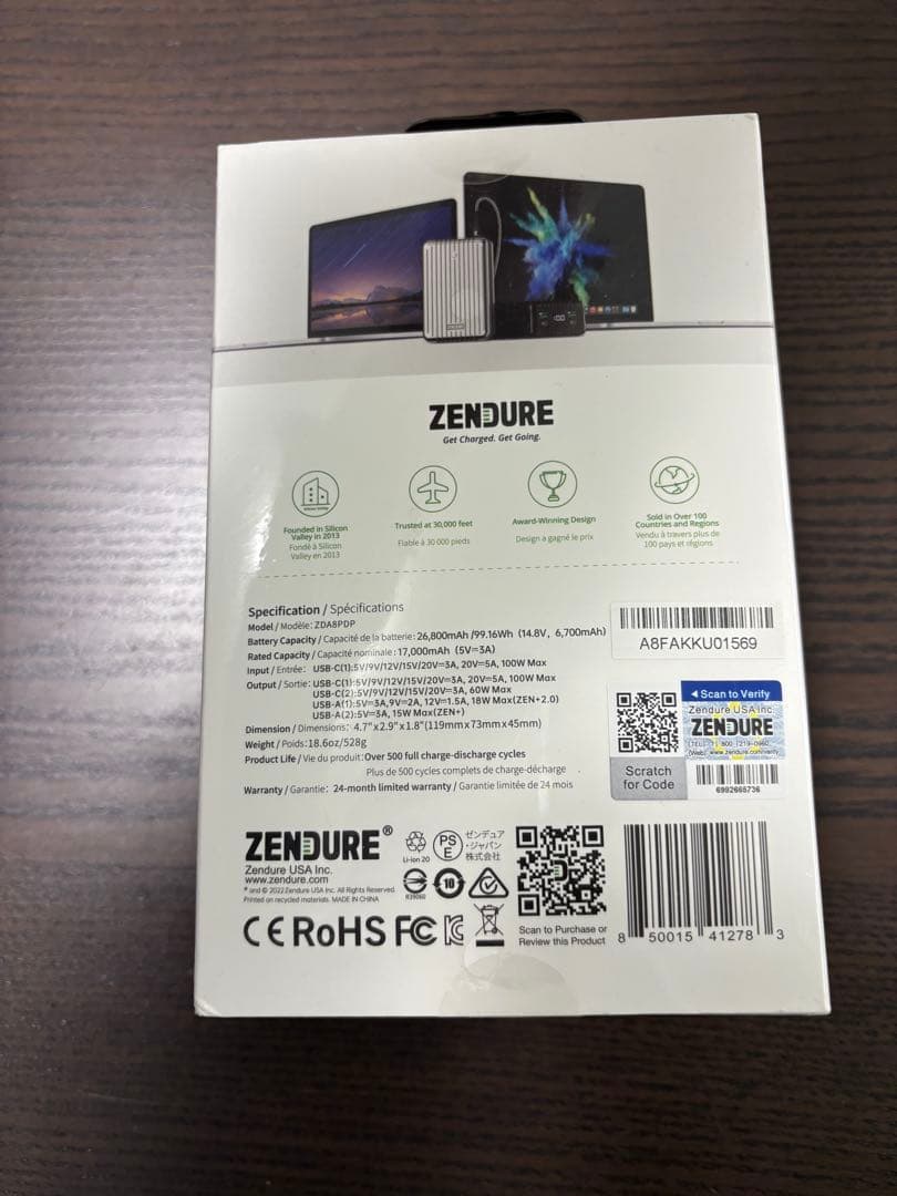 未開封ZENDURE SuperTankPL 26,800mAh ZDA8PDP