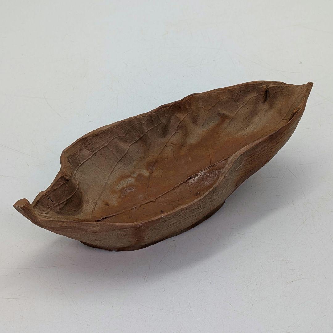 備前市無形文化財 木村玉舟 備前焼 緋襷葉皿 食器 皿鉢 中鉢 菓子器 菓子皿
