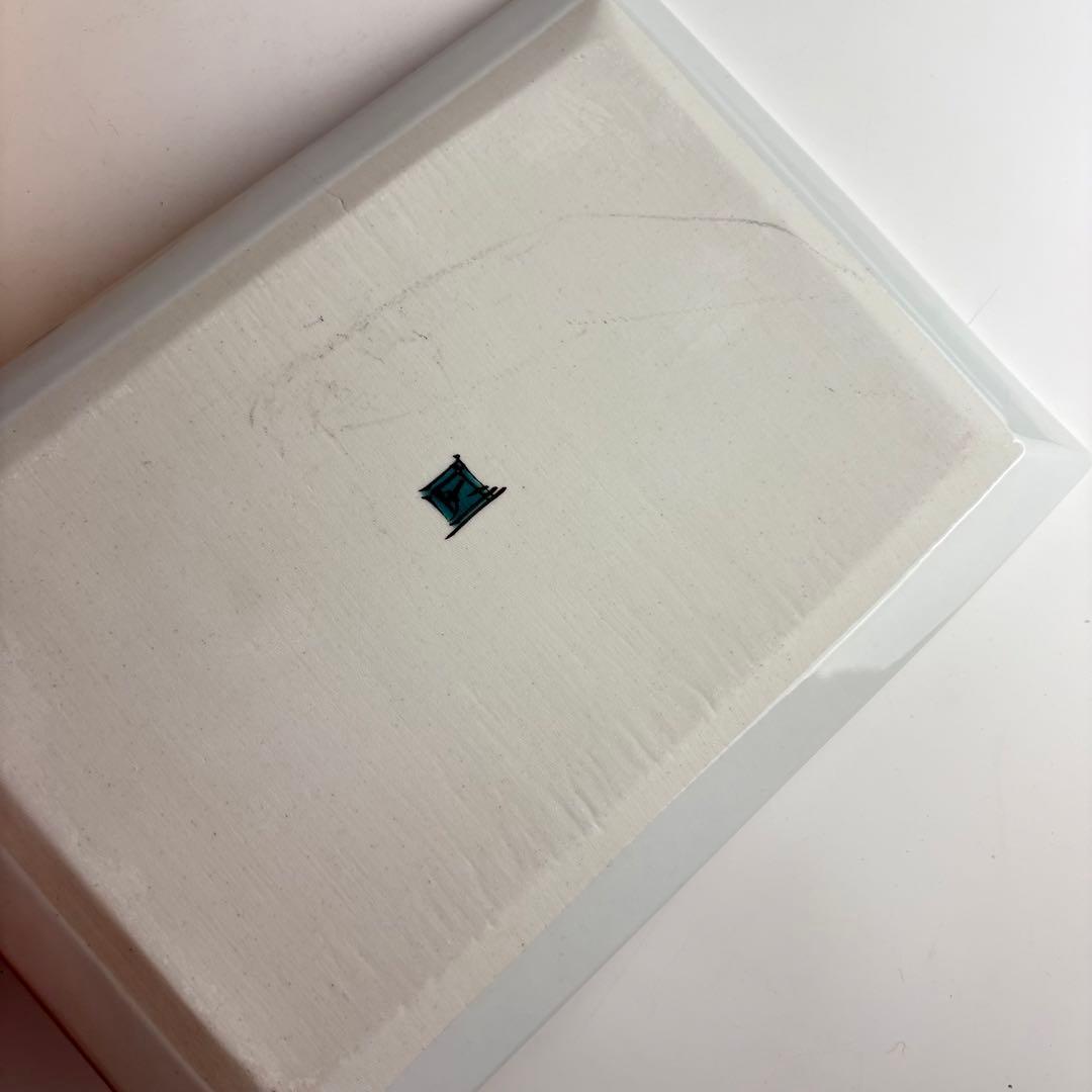 九谷焼 山岸大成 翡翠 方皿 色絵 鳥文 角皿 飾皿 共箱