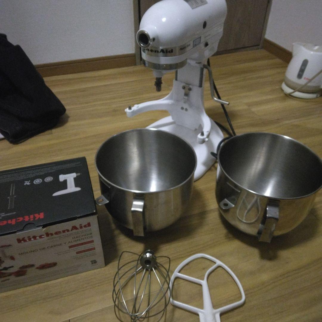 KitchenAid スタンドミキサー ホワイト 付属品付き KSM5