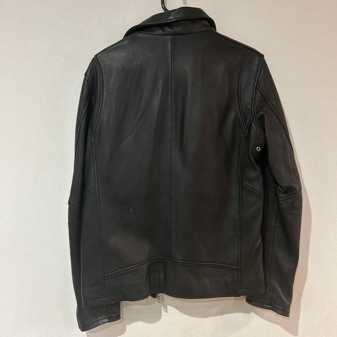 BEAMS 本革ブラックレザー シングルライダースジャケット S