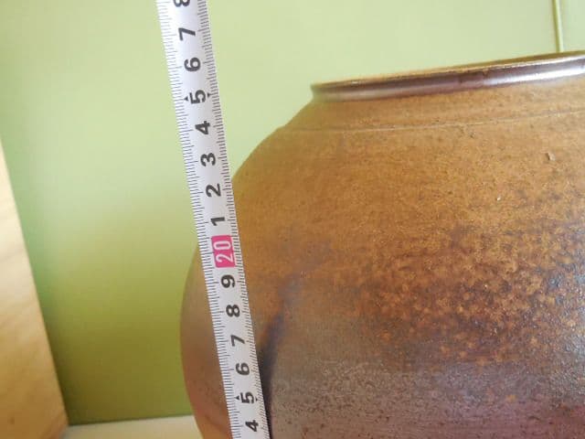 遺品整理品 備前焼 瑞穂作 壺 丸型壺 花器 花瓶 桐箱 古美術 華道 茶道