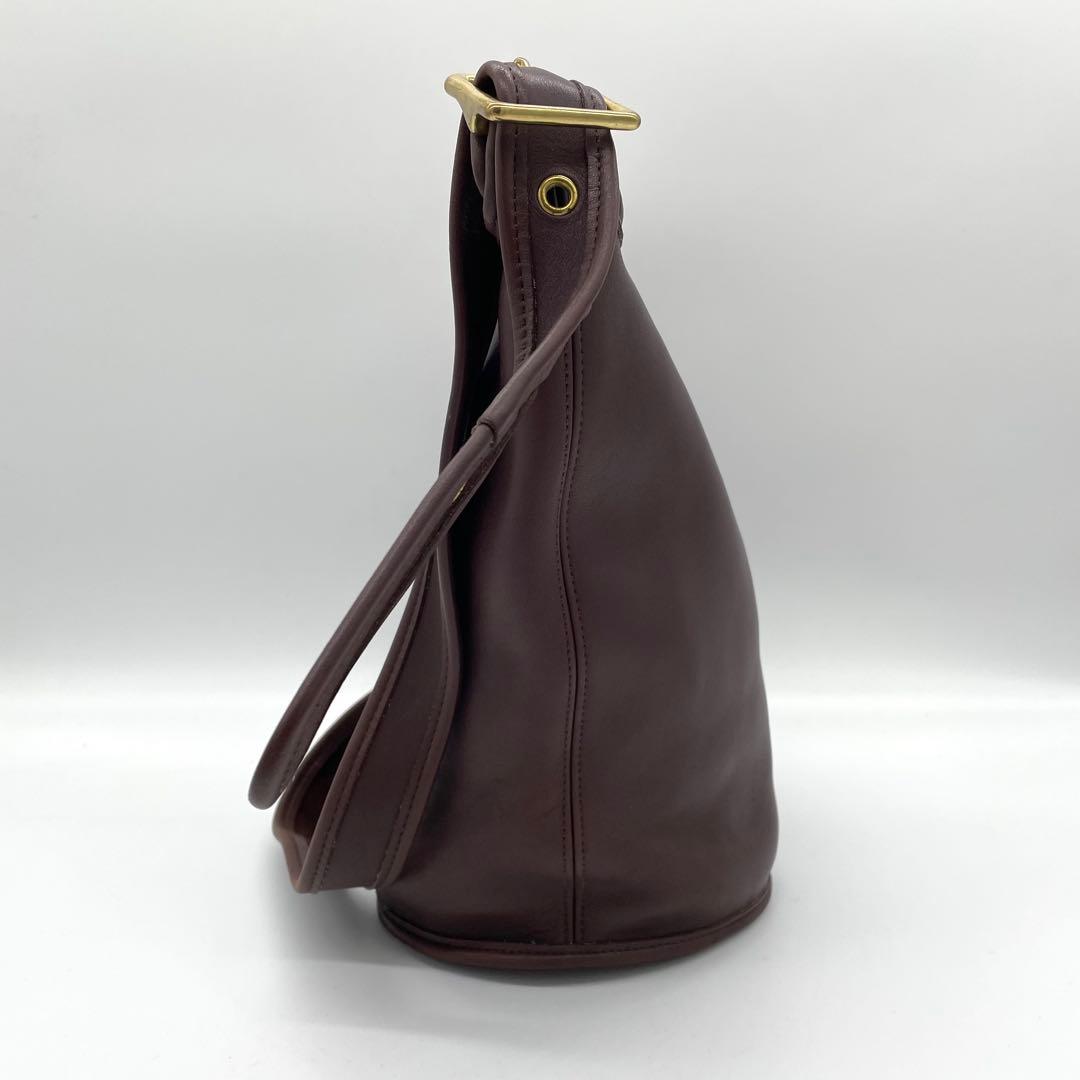 【極美品】オールドコーチ　ショルダーバッグ　バケツ　グラブタンレザー　茶　USA