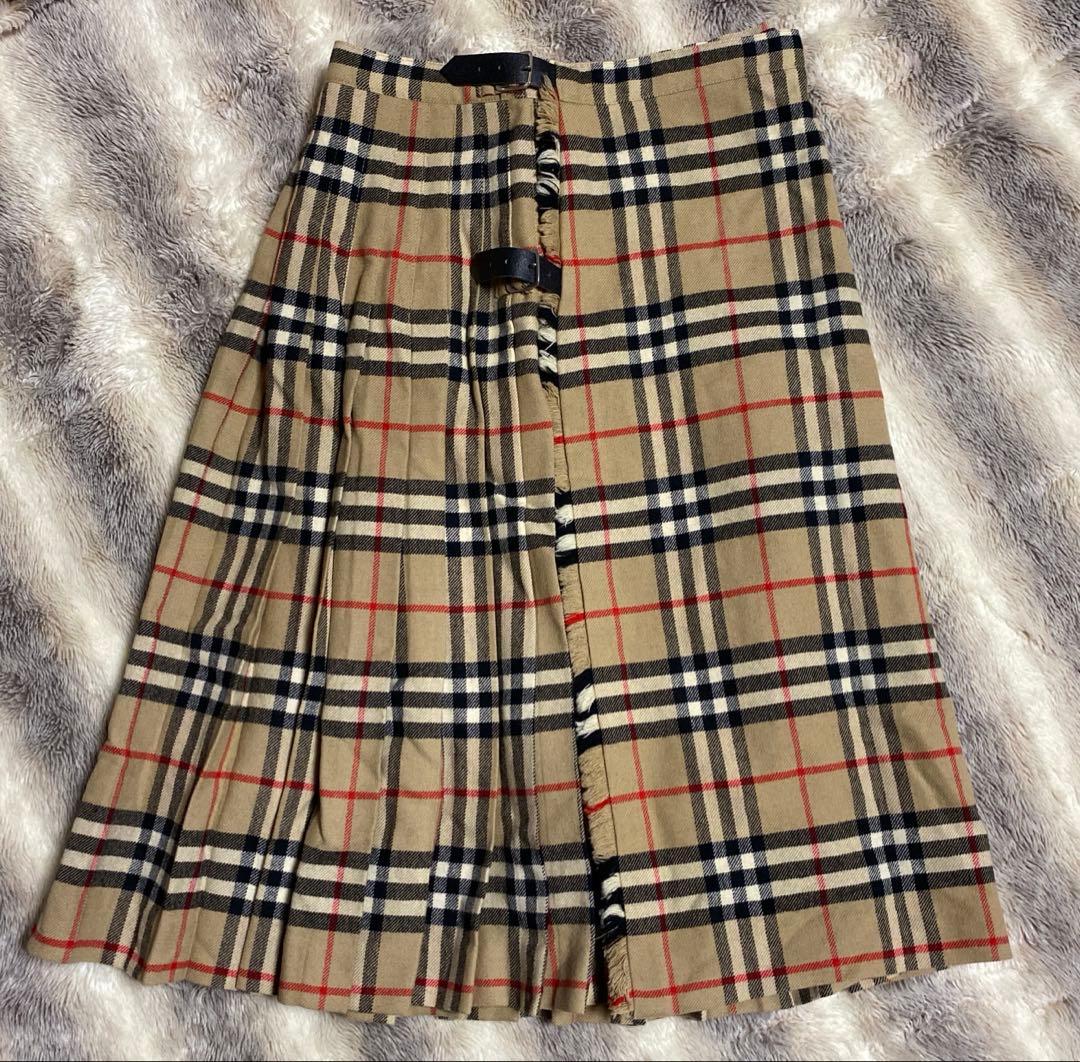BURBERRY LONDON ノバチェックスカート ラップスカート UK8