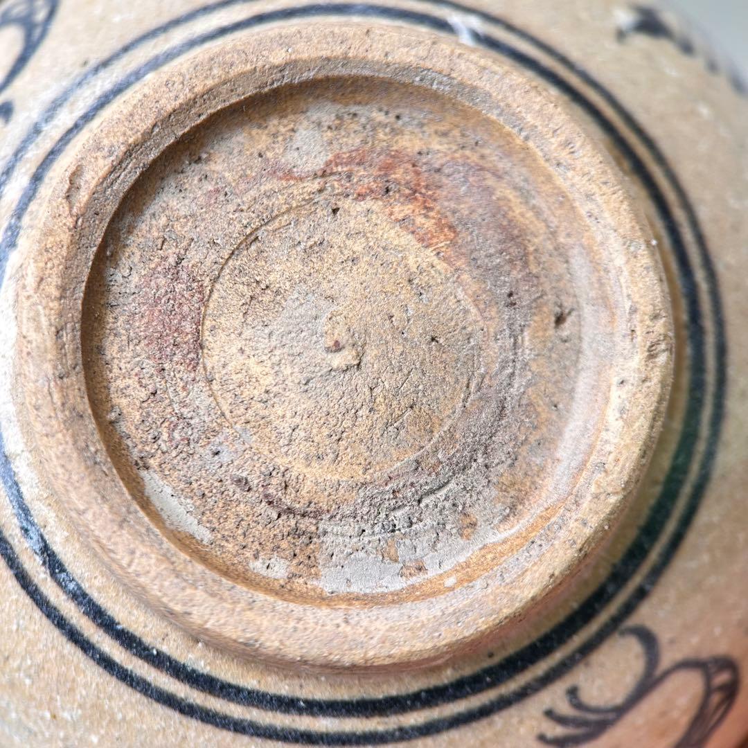 A065【タイ・骨董】宋胡録（スンコロク）鉄絵 小壺（1301年~1600年）