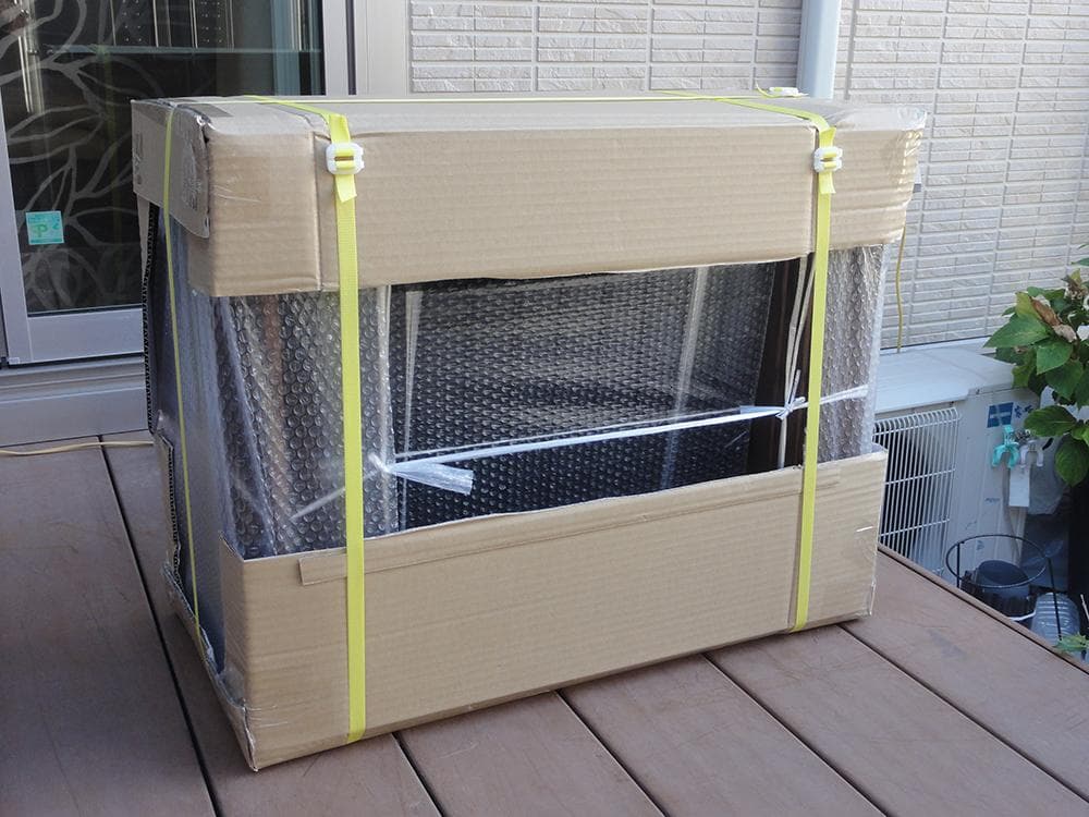 高さの有るビオトープ 80L　トロ舟＆木枠セット（3D防鳥網付き・棚付き）