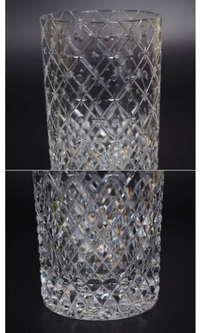 送料無料　伝統工芸士篠崎清一作　江戸切子グラス2点　篠崎硝子