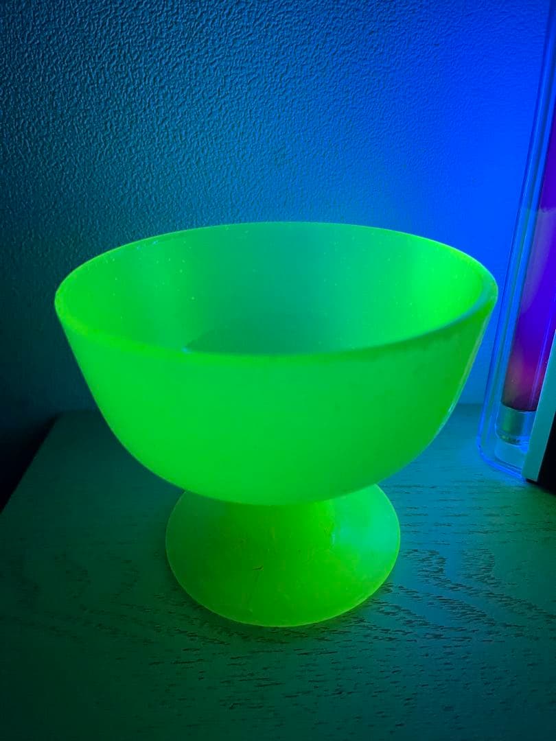 大正〜昭和初期　ウランガラス　氷コップ　5個　イエロー