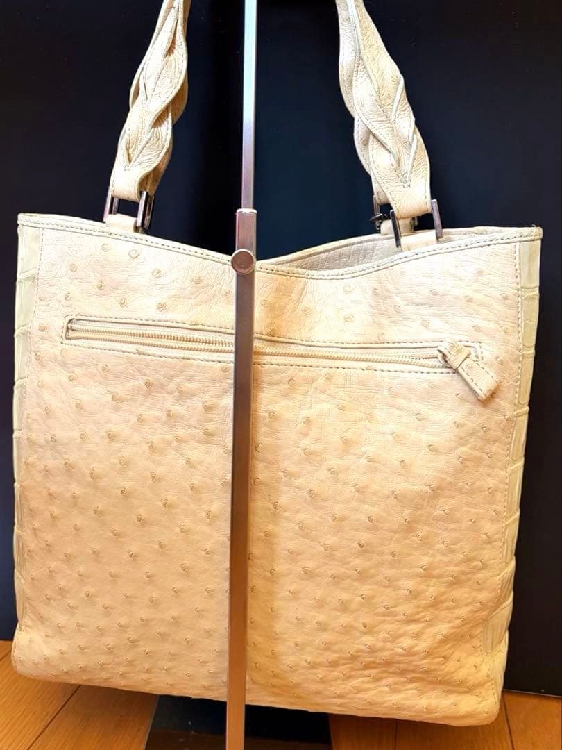 【希少色/レア】JRA公認 オーストリッチ クロコハンドバッグ日本製332