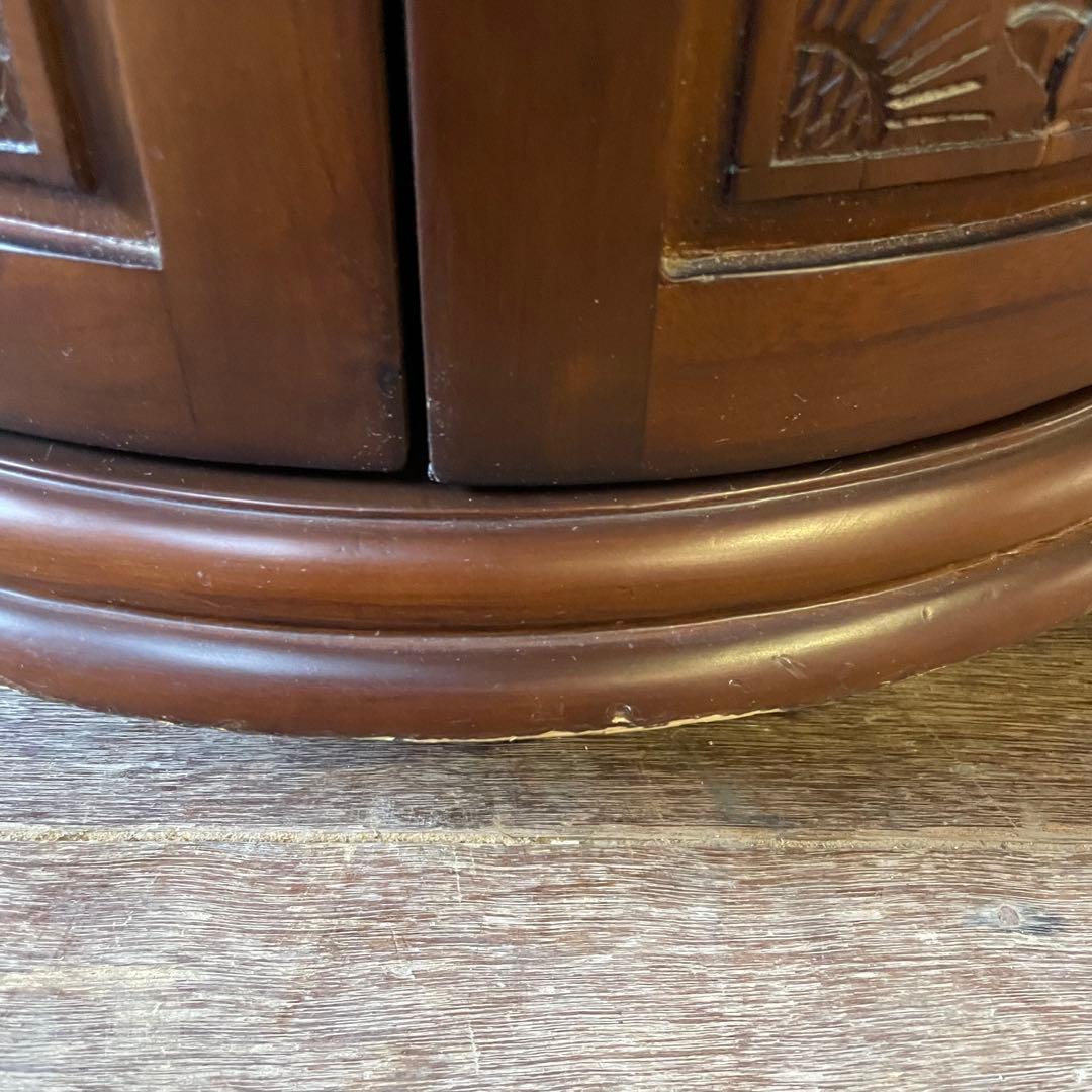 アンティーク調 コンソールキャビネット 木彫り 飾り棚 サイドボード