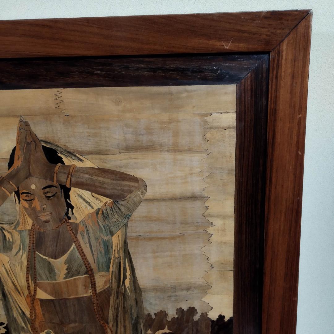 木象嵌　木製絵画　ビンテージ　54年