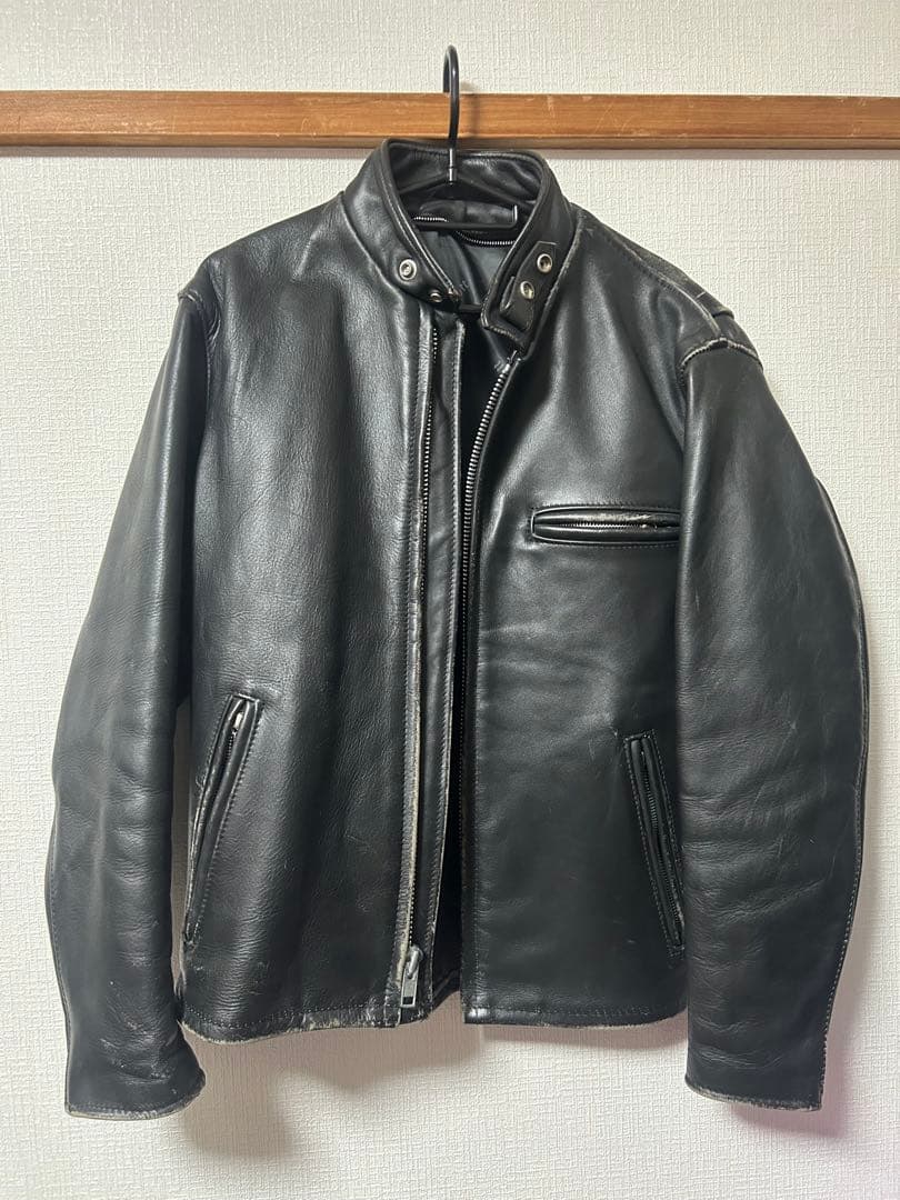 ライナー欠品　特価！ショットschottスタンド立ち襟シングル641黒38