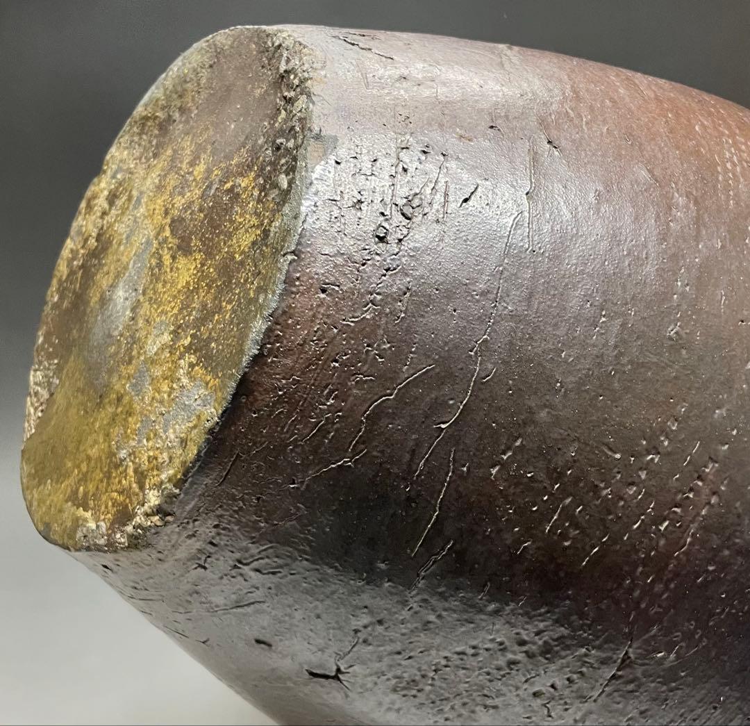 南蛮焼　古南蛮　南蛮壺　南蛮糸目三耳壺　特大36cm 　Y701