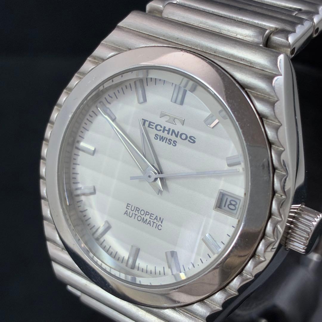 美品　オールドテクノス　スケルトン　ヨーロピアン オートマチック　メンズ　腕時計
